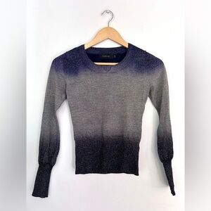 Ellassay Gray and Blue Gradient Sweater ombray metalic wool